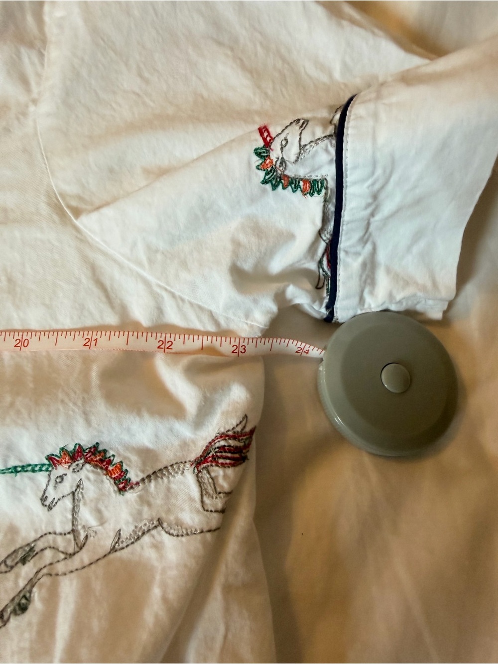 Printfresh Embroidered White Unicorn Short PJ Set Organic Cotton Size Large - Picture 7 of 10